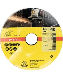 Klingspor - CS 561 Kleinverpakking - fiberschijven - 125 x 22mm - K40 - ster gat